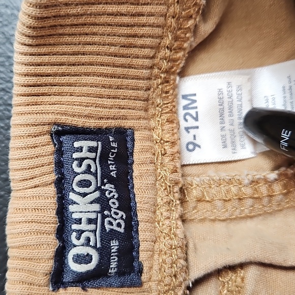 OshKosh B'gosh Baby Tan Joggers Bottoms Size 9/12 Months - Picture 2 of 6